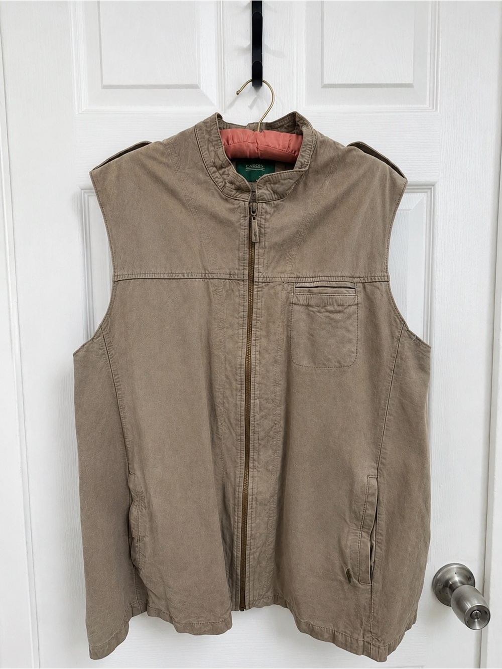 Vintage Cardón Cosas Nuestras Men’s Tan Vest Size 9 Full Zip L” 27, W”21. 🌵